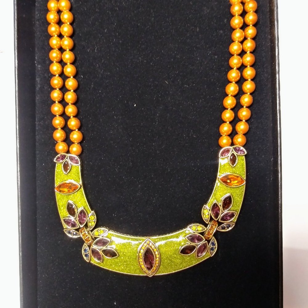 HEIDI DAUS Crystal & Faux Pearls Necklace w/ Box~ Looks New..